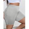 image:imageSOLY HUX Womens Plus Size Fringe Shorts Elastic High Waisted Skinny Shorts Going Out Country Concert OutfitsPlain Light Grey