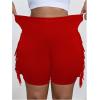 image:imageSOLY HUX Womens Plus Size Fringe Shorts Elastic High Waisted Skinny Shorts Going Out Country Concert OutfitsPlain Red