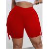 image:imageSOLY HUX Womens Plus Size Fringe Shorts Elastic High Waisted Skinny Shorts Going Out Country Concert OutfitsPlain Red