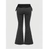 image:imageSOLY HUX Womens Plus Size Striped Flare Pants Bell Bottom Bowknot Y2k Grunge Pants StreetwearGrey and Black