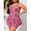 image:imageSOLY HUX Womens Plus Size Tankini Swimsuits Floral Print Swim Dress and Bikini Bottom Two Piece Bathing SuitRed Floral