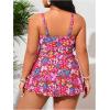 image:imageSOLY HUX Womens Plus Size Tankini Swimsuits Floral Print Swim Dress and Bikini Bottom Two Piece Bathing SuitRed Floral