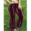 image:imageSOLY HUX Womens Plus Size Y2k Legging Printed Elastic Waist Bell Bottom Flare Leg Street PantsBurgundy Print