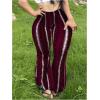 image:imageSOLY HUX Womens Plus Size Y2k Legging Printed Elastic Waist Bell Bottom Flare Leg Street PantsBurgundy Print