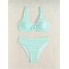 image:imageSOLY HUX Womens Striped Bathing Suit V Neck High Waisted Bikini Sets Two Piece SwimsuitBlue Stripes