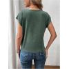image:imageSOLY HUX Womens V Neck Short Sleeve T Shirts Twist Front Casual Summer Tunic TopsPure Green