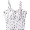 image:imageSOLY HUX Girls Ditsy Floral Print Frill Trim Cami Crop Top Cute Summer Tops Preppy ClothesWhite Floral