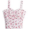 image:imageSOLY HUX Girls Ditsy Floral Print Frill Trim Cami Crop Top Cute Summer Tops Preppy ClothesWhite Floral Print
