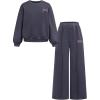 image:imageSOLY HUX Girls Sweatsuits 2 Piece Outfits Bow Print Sweatshirt and Sweatpants Matching Sets TracksuitGrey Bow