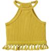 image:imageSOLY HUX Toddler Girls Fringe Trim Halter Top Sleeveless Summer Boho Crop Cami TopsYellow
