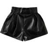 image:imageSOLY HUX Toddler Girls PU Leather Shorts Elastic Waist Straight Leg Loose Casual ShortsPure Black