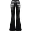 image:imageSOLY HUX Womens Bell Bottom Jeans Embroidery Y2k Stretch Flare Denim PantsBlack Embroidery