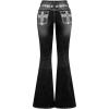 image:imageSOLY HUX Womens Bell Bottom Jeans Embroidery Y2k Stretch Flare Denim PantsBlack Graphic Embroidery