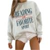 image:imageSOLY HUX Womens Crew Neck Graphic Sweatshirts Long Sleeve Baggy Pullover Tops Fall Preppy ClothesLight Grey
