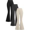 image:imageSOLY HUX Womens Flare Leggings 3 Packs Casual Bell Bottom Skinny Pants Going Out Outfit Fall ClothesBeige Dark Grey Black