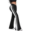 image:imageSOLY HUX Womens Flared Leggings High Waisted Side Striped Bell Bottom Workout Yoga PantsBlack and White