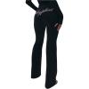 image:imageSOLY HUX Womens Flared Leggings Letter Graphic Bell Bottom Pants Yoga Sports SweatpantsBlack Letter