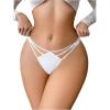 image:imageSOLY HUX Womens Glitter Rhinestone G String Thongs Cut Out Low Rise Panties UnderwearPlain White