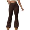 image:imageSOLY HUX Womens High Waisted Flare Pants Elastic Waist Bell Bottom Workout Yoga PantsPure Brown