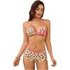 image:imageSOLY HUX Womens Leopard Bikini Set Cheetah Print Halter Triangle Bathing Suit with Shorts Two Piece SwimsuitMulticoloured Leopard
