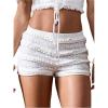 image:imageSOLY HUX Womens Micro Ruffle Shorts Lace Bloomers Y2k Low Rise Layered Mini ShortsPlain White
