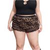 image:imageSOLY HUX Womens Plus Size Leopard Ruffle Mini Shorts Y2k Cheetah Print Bow Layered Bloomer ShortsMulticoloured Leopard