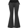 image:imageSOLY HUX Womens Plus Size Striped Flare Pants Bell Bottom Bowknot Y2k Grunge Pants StreetwearGrey and Black