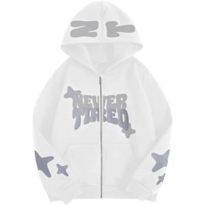 image:imageSOLY HUX Boys Zip Up Hoodies Sweatshirt Y2k Letter Graphic Long Sleeve Streetwear JacketWhite Letter