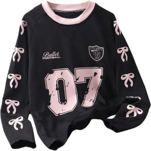 image:imageSOLY HUX Girls Cute Shirts Y2k Jersey Tops Long Sleeve Crew Neck TShirt Teen Girl ClothesBlack Graphic