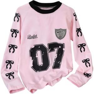 image:imageSOLY HUX Girls Cute Shirts Y2k Jersey Tops Long Sleeve Crew Neck TShirt Teen Girl ClothesPink Graphic