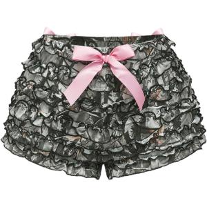 image:imageSOLY HUX Womens Camo Ruffle Mini Shorts Y2k Bow Elastic Low Rise Bloomer ShortsArmy Green Camo