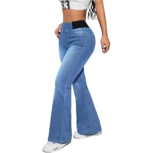 image:imageSOLY HUX Womens Flare Jeans Leggings High Waisted Stretch Bell Bottom Denim PantsLight Wash