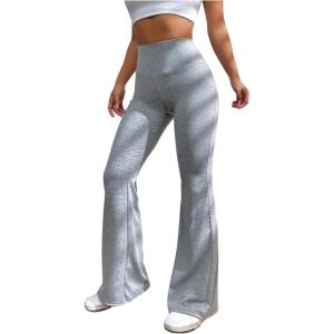 image:imageSOLY HUX Womens High Waisted Flared Leggings Yoga Pants Bell Bottom Skinny Long SweatpantsLight Grey