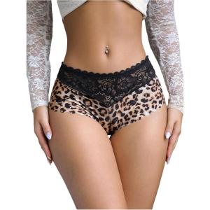 image:imageSOLY HUX Womens Lace Leopard Print Briefs Low Rise Panties UnderwearCoffee Brown Leopard