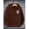 image:imageSOLY HUX Hoodies for Men Letter Graphic Sweatshirt Drawstring Long Sleeve Casual Pullover TopsBrown Letter Printed