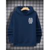 image:imageSOLY HUX Hoodies for Men Letter Graphic Sweatshirt Drawstring Long Sleeve Casual Pullover TopsDark Blue Letter Graphic Printed