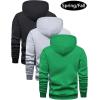 image:imageSOLY HUX Mens Athletic Hoodies Pullover 3 Packs Long Sleeve Hooded Basic Sweatshirt with PocketGreen Grey Black