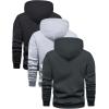 image:imageSOLY HUX Mens Athletic Hoodies Pullover 3 Packs Long Sleeve Hooded Basic Sweatshirt with PocketGrey Black Multi