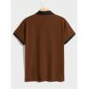 image:imageSOLY HUX Mens Button Front Golf Shirt Top Short Sleeve Collared Neck TShirtsPlain Brown