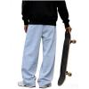image:imageSOLY HUX Mens Casual Drawstring Sweatpants Elastic Waist Baggy Wide Leg Pants with PocketsPure Light Grey
