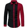 image:imageSOLY HUX Mens Dress Shirts Long Sleeve Button Down Shirt Striped Business Casual Formal Shirt Mens ClothesRed and Black