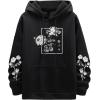 image:imageSOLY HUX Mens Floral Print Casual Graphic Hoodies Drawstring Long Sleeve Pullover SweatshirtBlack Floral