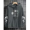image:imageSOLY HUX Mens Floral Print Casual Graphic Hoodies Drawstring Long Sleeve Pullover SweatshirtDark Grey Floral Print