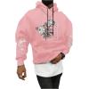 image:imageSOLY HUX Mens Floral Print Casual Graphic Hoodies Drawstring Long Sleeve Pullover SweatshirtLight Pink Floral Print