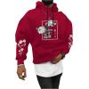 image:imageSOLY HUX Mens Floral Print Casual Graphic Hoodies Drawstring Long Sleeve Pullover SweatshirtRed Floral Print