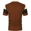 image:imageSOLY HUX Mens Golf Shirt Color Block Letter Print Short Sleeve Collared Shirts Work Casual ShirtsCoffee Brown Letter