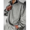 image:imageSOLY HUX Mens Half Zip Sweatshirt Mock Neck Long Sleeve Casual Pullover Tops Fall ClothesPure Dark Grey