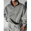 image:imageSOLY HUX Mens Half Zip Sweatshirt Mock Neck Long Sleeve Casual Pullover Tops Fall ClothesPure Dark Grey