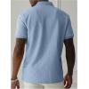 image:imageSOLY HUX Mens Knit Golf Shirts Summer Short Sleeve Textured Classic Pullover Business TShirts TopsPlain Blue