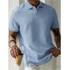 image:imageSOLY HUX Mens Knit Golf Shirts Summer Short Sleeve Textured Classic Pullover Business TShirts TopsPlain Blue